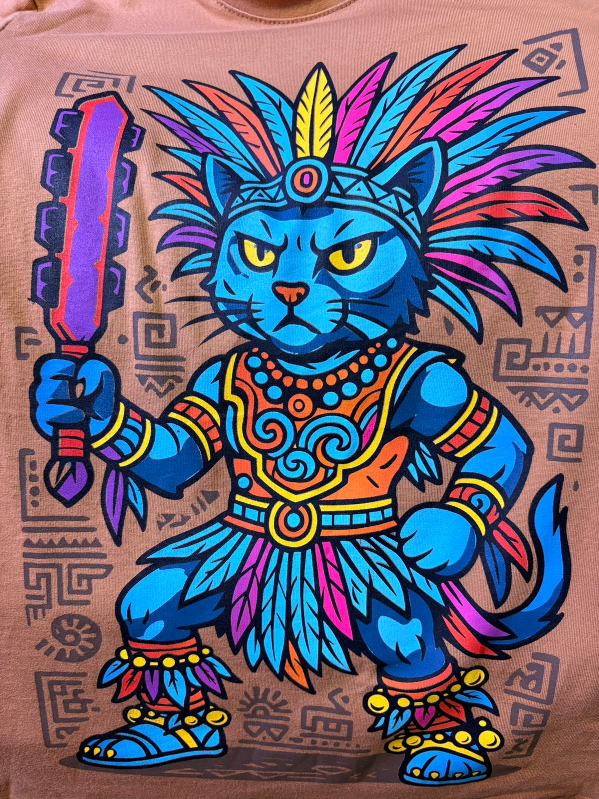 Playera Gato Guerreo Azteca