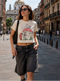 Blusa Crop Top Hongo del Bosque
