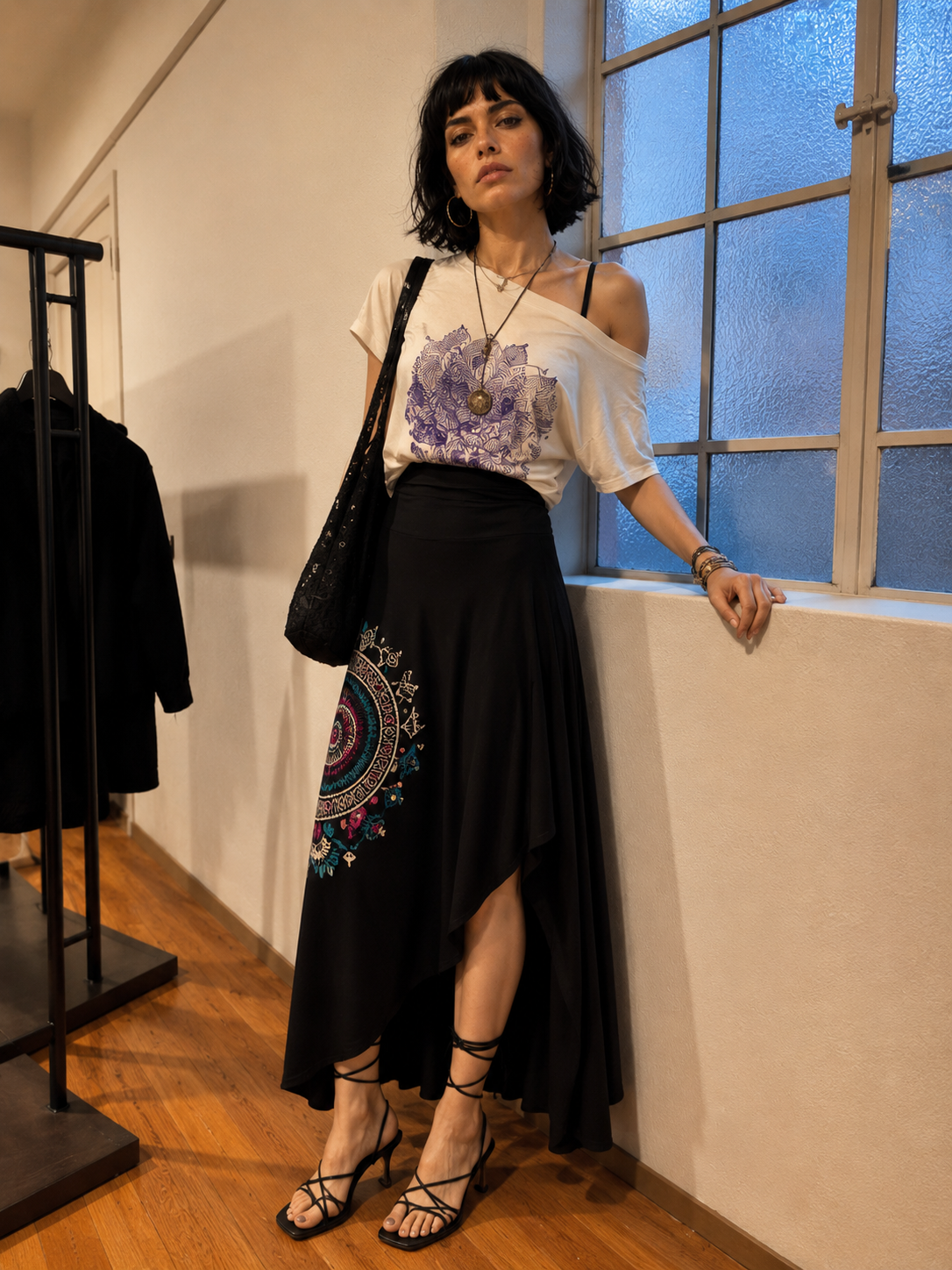 Falda Pantalón Larva con caída con estilo yogui.