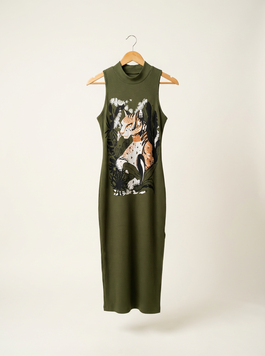 Maxi Vestido Lince Estrellas Selva