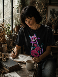 Playera mujer Gata de Cempasúchil
