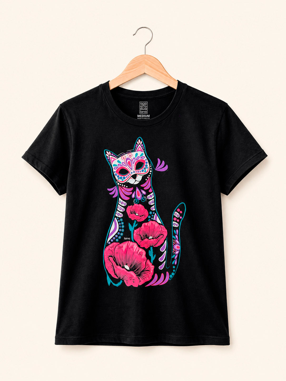 Playera mujer Gata de Cempasúchil