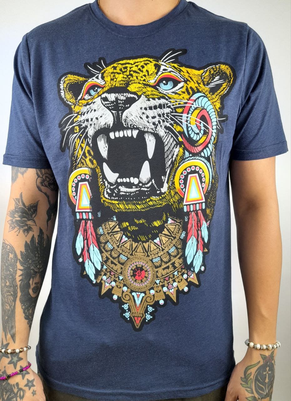 Aztekisches Jaguar-Gebrüll-T-Shirt