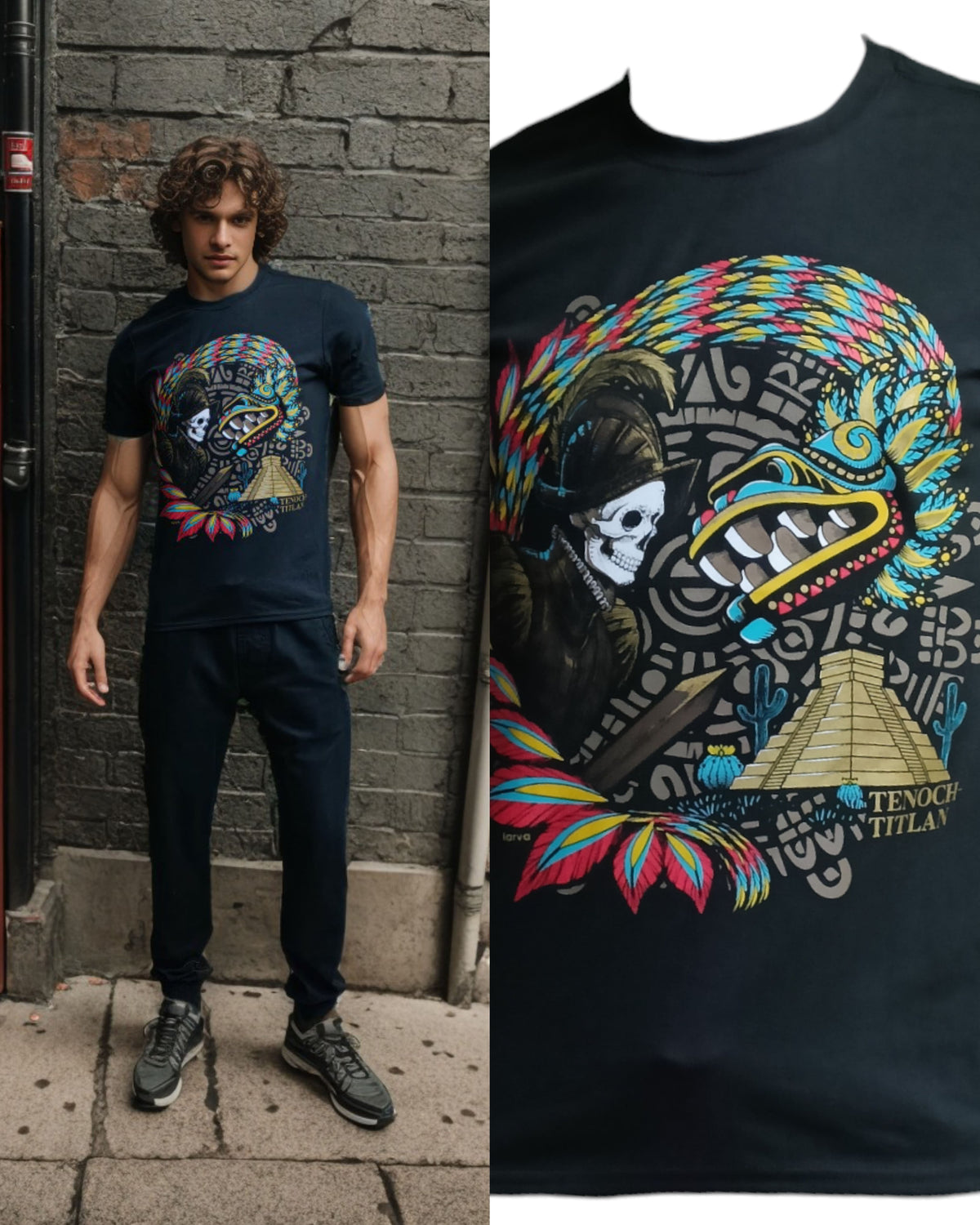 Playera Manga Larga Quetzalcoatl La serpiente emplumada